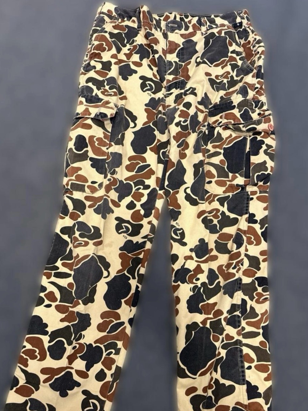 10X Men’s Vintage Camo Cargo Pants 36" Waist Canvas Cotton/Poly Made in USA